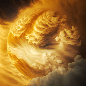 Yellow clouds on Venus